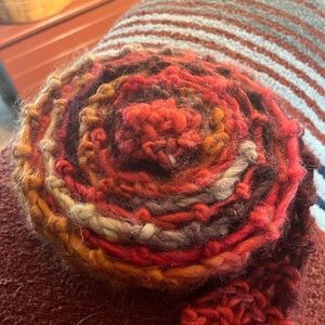 Hand knitted acrylic/wool blend yarn garland